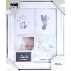 Baby Print Picture Frame Hand Foot Print & Photo Box w Ink Pad by Moon & Stars
